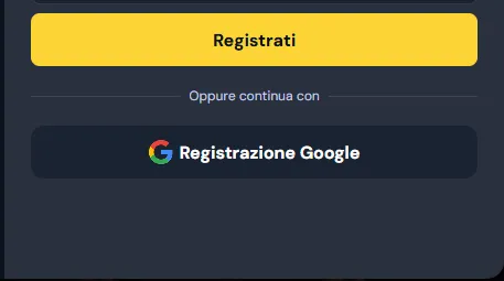 Registrazione con Google su Cocobet