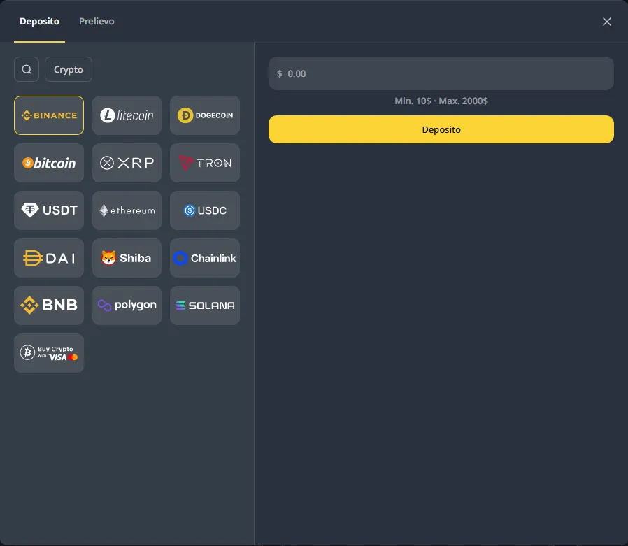 Metodi di pagamento nella cassa Cocobet
